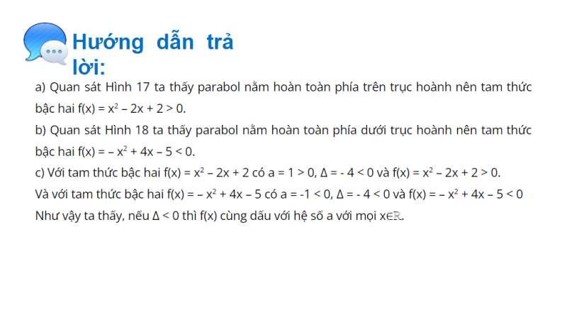 Bài giảng điện tử Dấu của tam thức bậc hai | Giáo án PPT Toán 10 Cánh diều (ảnh 4)