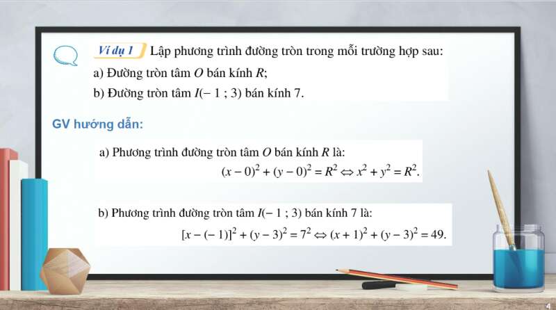 Bài giảng điện tử Phương trình đường tròn | Giáo án PPT Toán 10 Cánh diều (ảnh 5)