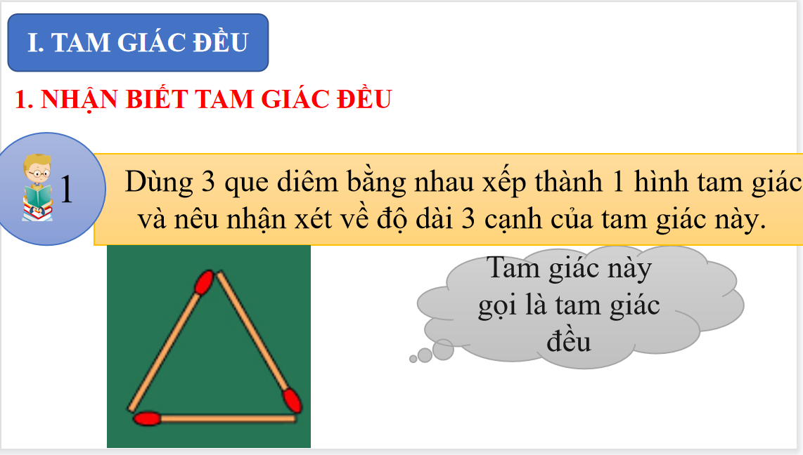 Giáo án điện tử Tam giác đều. Hình Vuông. Hình lục giác đều| Bài giảng PPT Toán 6 (ảnh 1)