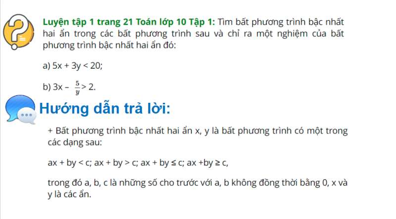 Bài giảng điện tử Bất phương trình bậc nhất hai ẩn | Giáo án PPT Tiếng Anh 10 (ảnh 5)