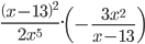 \frac{\left(x-13\right)^2}{2x^5}.\left(-\frac{3x^2}{x-13}\right)