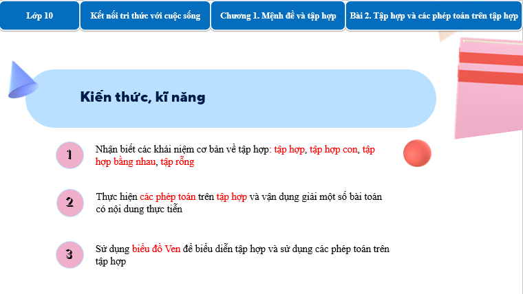 Giáo án điện tử Tập hợp và các phép toán trên tập hợp | Bài giảng PPT Toán 10 Kết nối tri thức (ảnh 1)