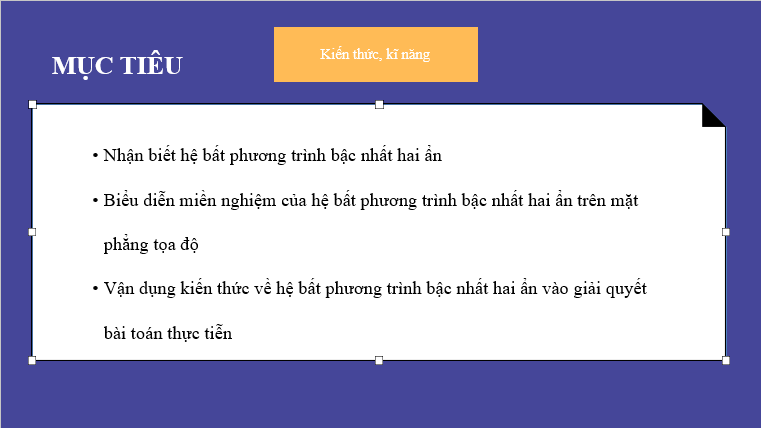 Giáo án điện tử Hệ bất phương trình bậc nhất hai ẩn | Bài giảng PPT Toán 10 Kết nối tri thức (ảnh 1)