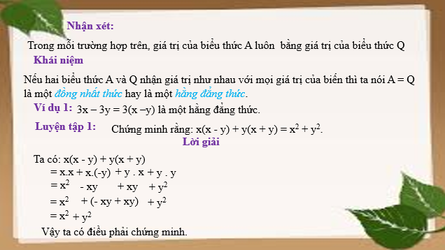 Giáo án điện tử Hằng đẳng thức đáng nhớ | Bài giảng PPT Toán 8 Cánh diều (ảnh 1)