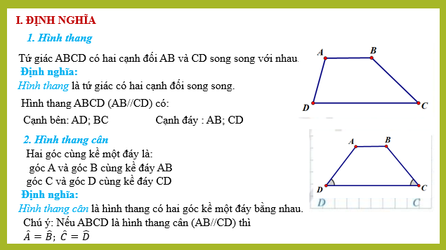 Giáo án điện tử Hình thang cân | Bài giảng PPT Toán 8 Cánh diều (ảnh 1)