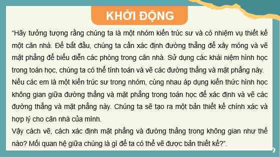 Giáo án điện tử Đường thẳng và mặt phẳng trong không gian | Bài giảng PPT Toán 11 Kết nối tri thức (ảnh 1)