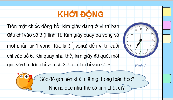 Giáo án điện tử Góc lượng giác. Giá trị lượng giác của góc lượng giác | Bài giảng PPT Toán 11 Cánh diều (ảnh 1)