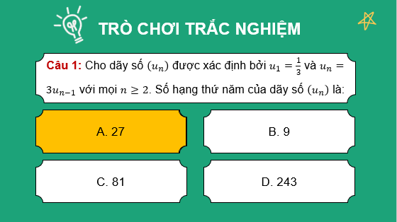 Giáo án điện tử Bài tập cuối chương 2 trang 57 | Bài giảng PPT Toán 11 Cánh diều (ảnh 1)