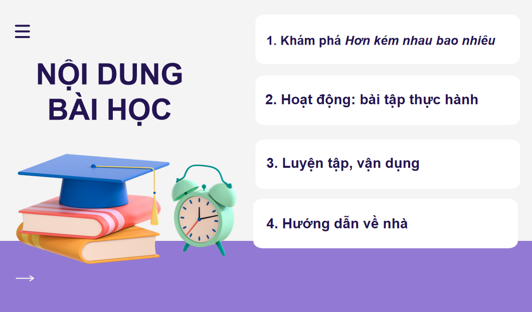 Giáo án điện tử Hơn kém bao nhiêu | Bài giảng PPT Toán lớp 2 Kết nối tri thức (ảnh 1)