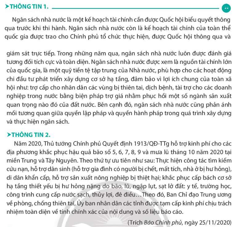 Kinh tế 10 Bài 6: Ngân sách nhà nước và thực hiện pháp luật về ngân sách | Chân trời sáng tạo (ảnh 3)