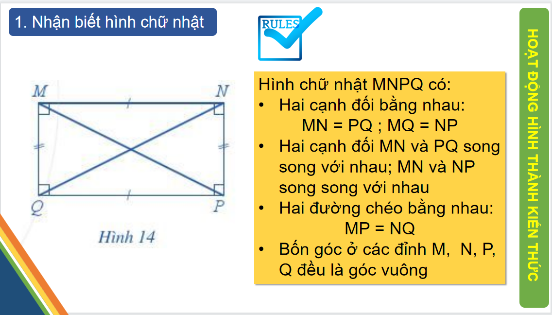 Giáo án điện tử Hình chữ nhật. Hình thoi| Bài giảng PPT Toán 6 (ảnh 1)