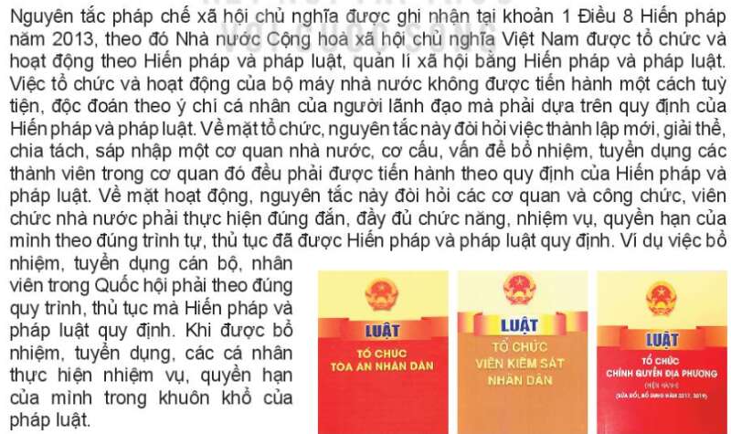 Pháp luật 10 Bài 20: Đặc điểm, nguyên tắc tổ chức và hoạt động của bộ máy nhà nước Cộng hòa xã hội chủ nghĩa Việt Nam | Kết nối tri thức (ảnh 6)