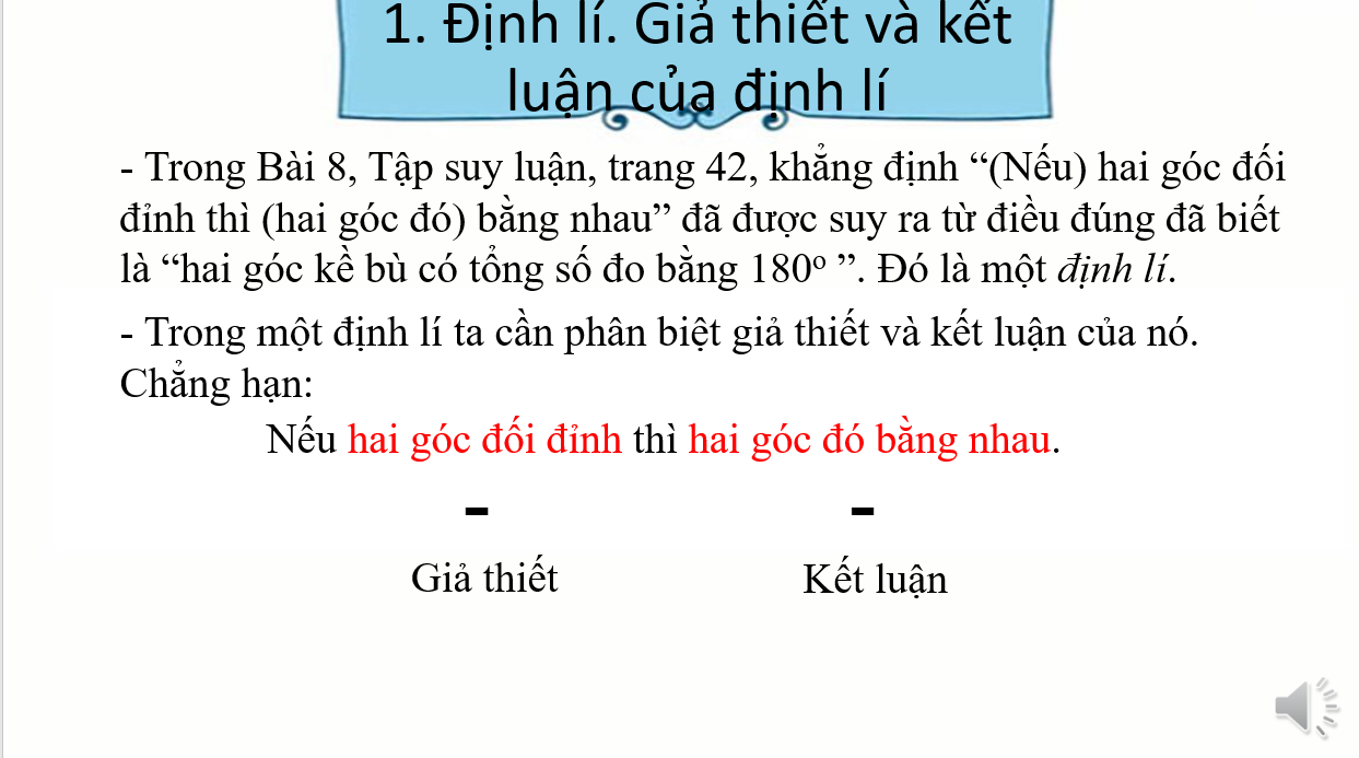 Giáo án điện tử Định lí và chứng minh định lí | Bài giảng PPT Toán 7 Kết nối tri thức (ảnh 1)