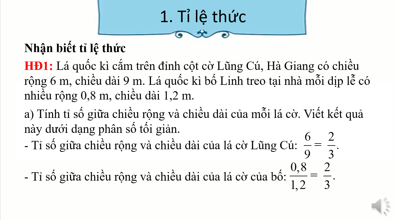 Giáo án điện tử Tỷ lệ thức | Bài giảng PPT Toán 7 Kết nối tri thức (ảnh 1)