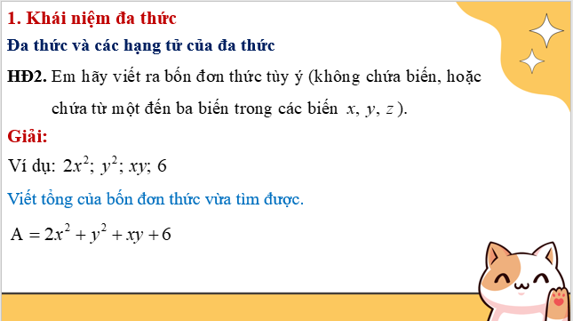 Giáo án điện tử Đa thức | Bài giảng PPT Toán 8 Kết nối tri thức (ảnh 1)