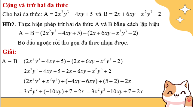 Giáo án điện tử Phép cộng và phép trừ đa thức | Bài giảng PPT Toán 8 Kết nối tri thức (ảnh 1)