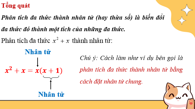 Giáo án điện tử Phân tích đa thức thành nhân tử | Bài giảng PPT Toán 8 Kết nối tri thức (ảnh 1)