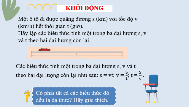 Giáo án điện tử Phân thức đại số | Bài giảng PPT Toán 8 Chân trời sáng tạo (ảnh 1)