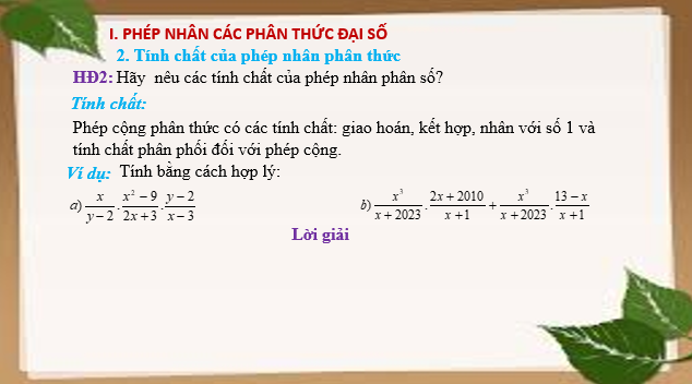 Giáo án điện tử Phép nhân, phép chia phân thức đại số | Bài giảng PPT Toán 8 Cánh diều (ảnh 1)