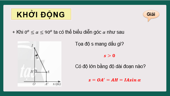 Giáo án điện tử Giá trị lượng giác của một góc lượng giác | Bài giảng PPT Toán 11 Chân trời sáng tạo (ảnh 1)