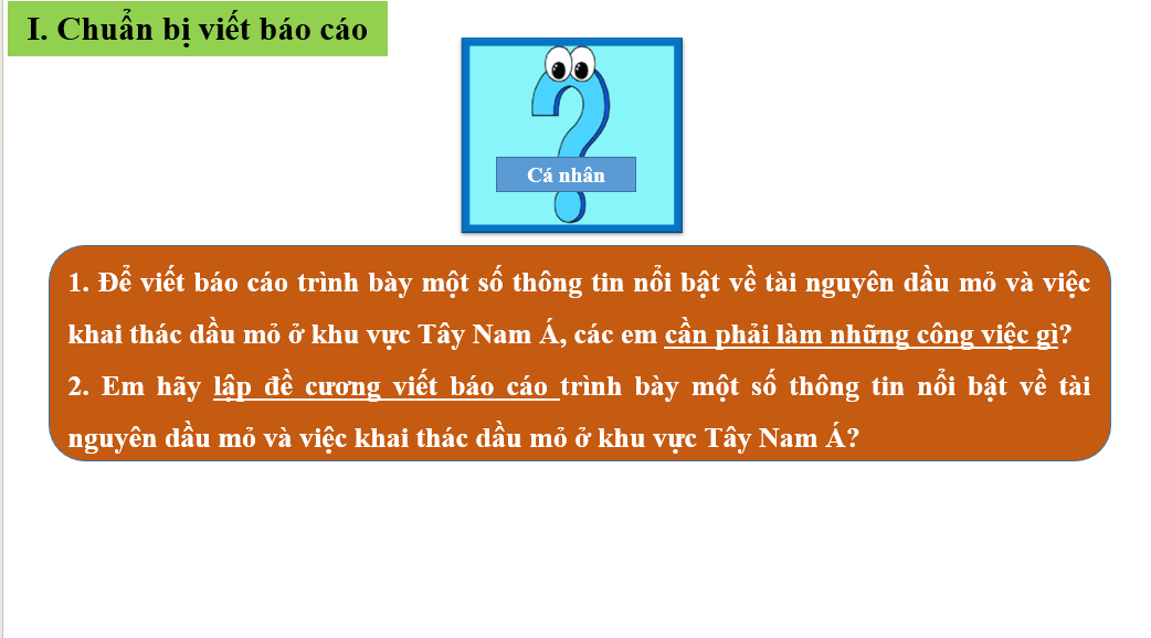 Giáo án điện tử Địa lí 11 Bài 16 (Chân trời sáng tạo): Thực hành: Tìm hiểu về tài nguyên dầu mỏ và việc khai thác dầu mỏ ở Tây Nam Á| Bài giảng PPT Địa lí 11 (ảnh 1)