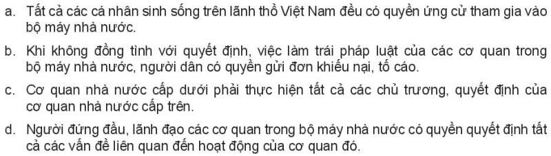 Pháp luật 10 Bài 20: Đặc điểm, nguyên tắc tổ chức và hoạt động của bộ máy nhà nước Cộng hòa xã hội chủ nghĩa Việt Nam | Kết nối tri thức (ảnh 11)