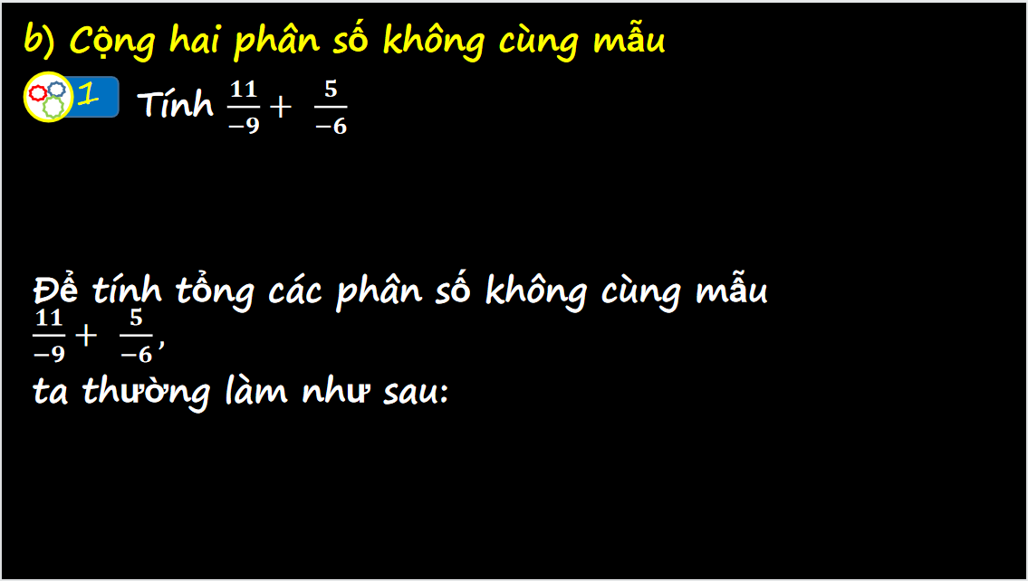 Giáo án điện tử Phép cộng, phép trừ phân số| Bài giảng PPT Toán 6 (ảnh 1)