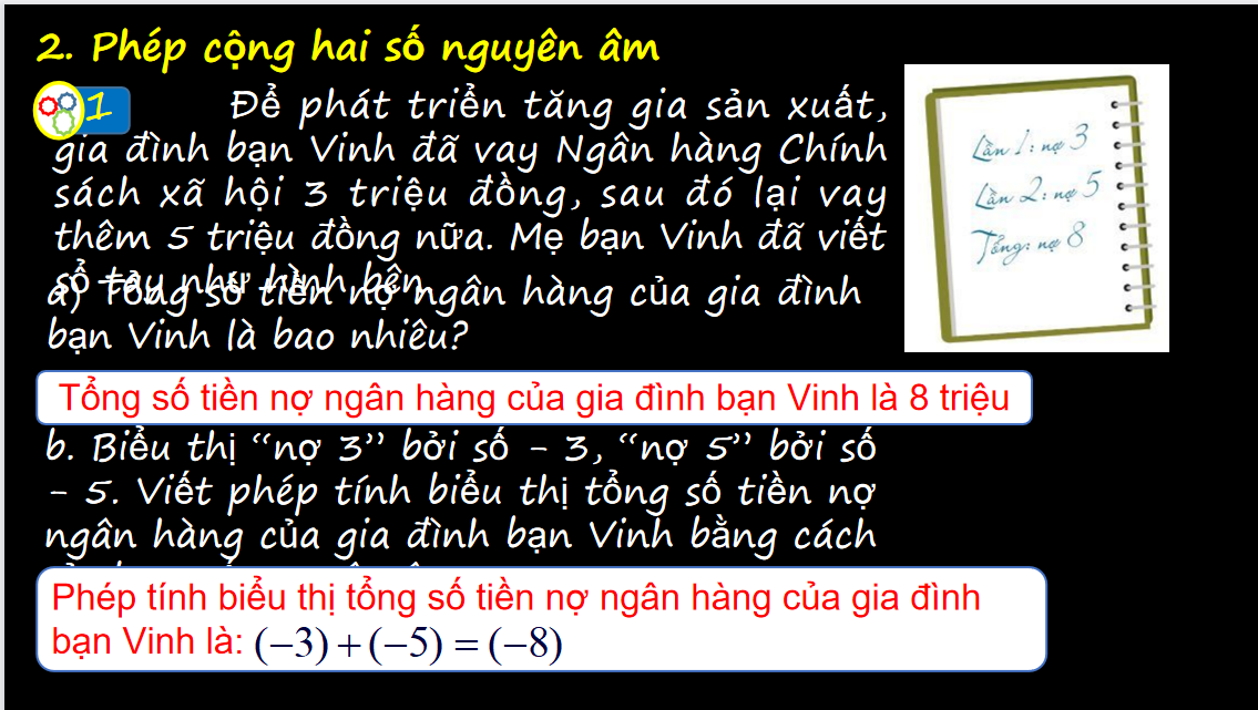 Giáo án điện tử Phép cộng các số nguyên| Bài giảng PPT Toán 6 (ảnh 1)