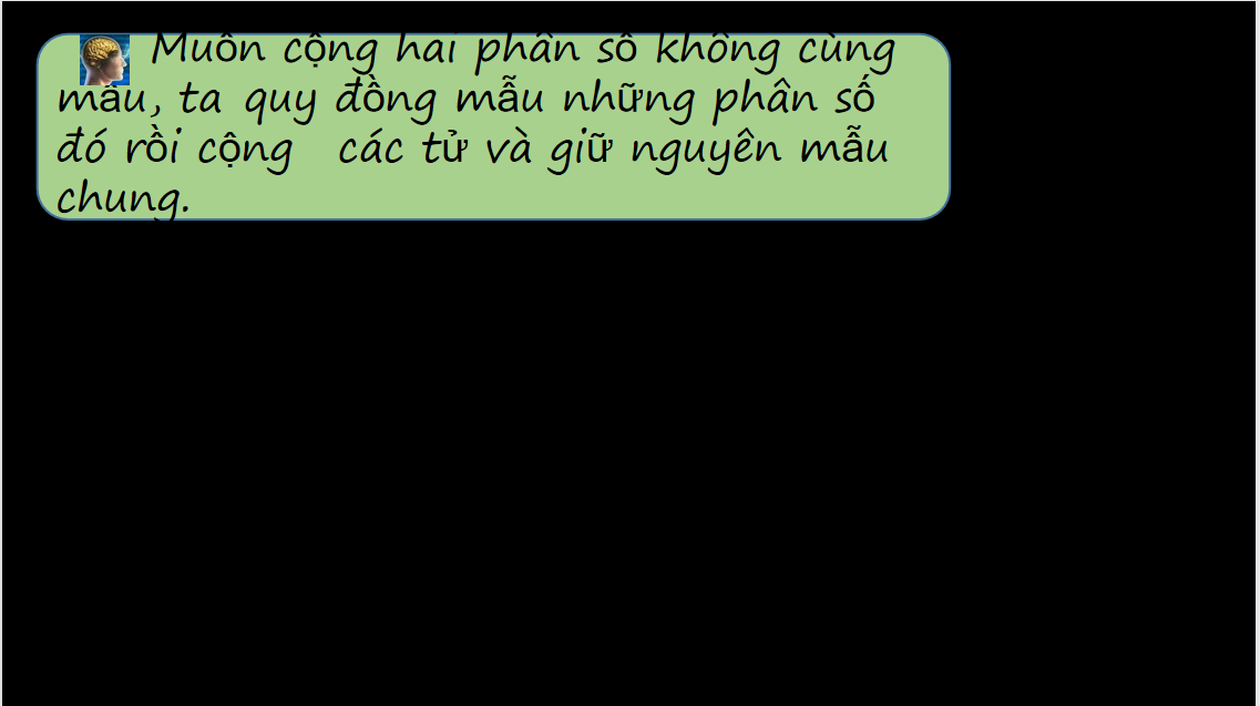 Giáo án điện tử Phép cộng, phép trừ phân số| Bài giảng PPT Toán 6 (ảnh 1)