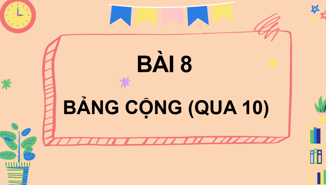 Giáo án điện tử Bảng cộng (qua 10) | Bài giảng PPT Toán lớp 2 Kết nối tri thức (ảnh 1)