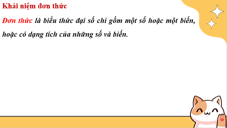 Giáo án điện tử Đơn thức | Bài giảng PPT Toán 8 Kết nối tri thức (ảnh 1)