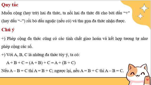 Giáo án điện tử Phép cộng và phép trừ đa thức | Bài giảng PPT Toán 8 Kết nối tri thức (ảnh 1)