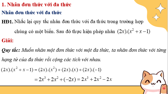 Giáo án điện tử Phép nhân đa thức | Bài giảng PPT Toán 8 Kết nối tri thức (ảnh 1)