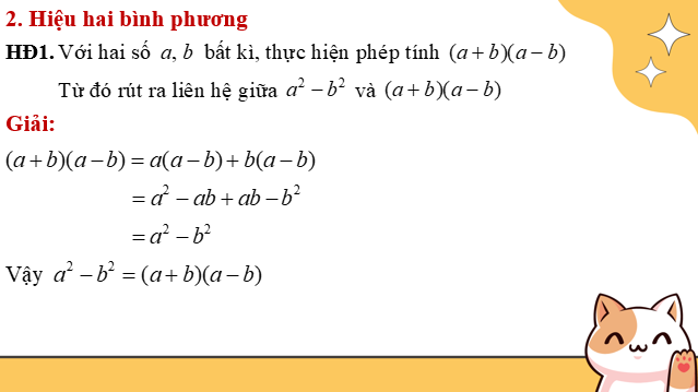 Giáo án điện tử Hiệu hai bình phương. Bình phương của một tổng hay một hiệu | Bài giảng PPT Toán 8 Kết nối tri thức (ảnh 1)