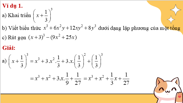 Giáo án điện tử Lập phương của một tổng. Lập phương của một hiệu | Bài giảng PPT Toán 8 Kết nối tri thức (ảnh 1)