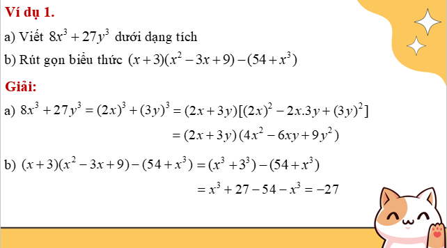 Giáo án điện tử Tổng và hiệu hai lập phương | Bài giảng PPT Toán 8 Kết nối tri thức (ảnh 1)