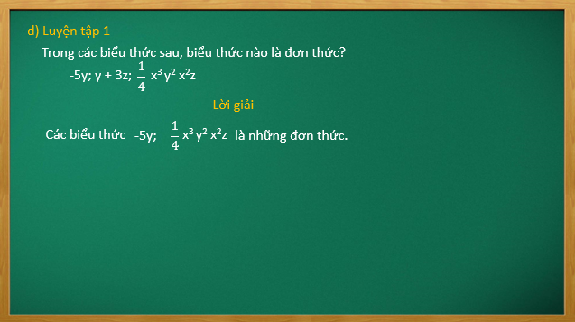 Giáo án điện tử Đơn thức nhiều biến. Đa thức nhiều biến | Bài giảng PPT Toán 8 Cánh diều (ảnh 1)