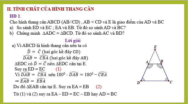 Giáo án điện tử Hình thang cân | Bài giảng PPT Toán 8 Cánh diều (ảnh 1)