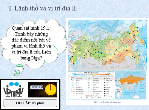 Giáo án điện tử Địa lí 11 Bài 19 (Chân trời sáng tạo): Vị trí địa lí, điều kiện tự nhiên, dân cư và xã hội Liên Bang Nga| Bài giảng PPT Địa lí 11 (ảnh 1)