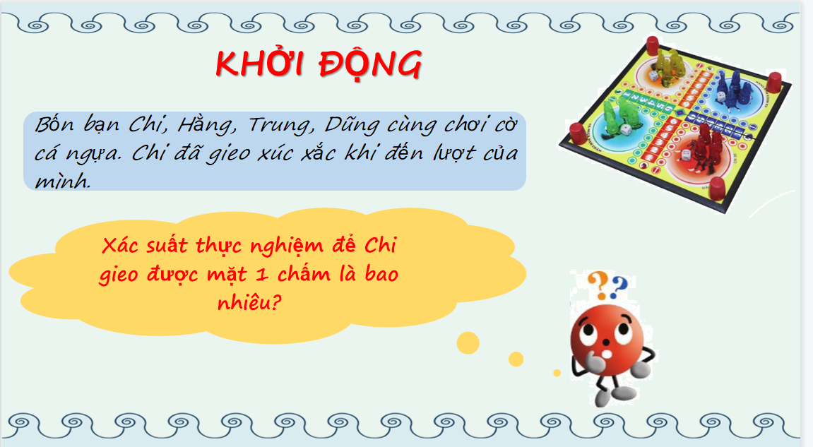 Giáo án điện tử Xác suất thực nghiệm trong một số trò chơi và thí nghiệm đơn giản| Bài giảng PPT Toán 6 (ảnh 1)