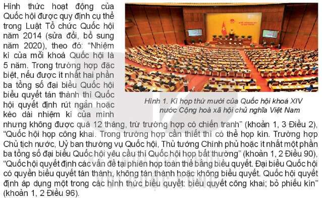 Pháp luật 10 Bài 21: Quốc hội, chủ tịch nước, chính phủ nước Cộng hòa xã hội Chủ nghĩa Việt Nam | Kết nối tri thức (ảnh 5)