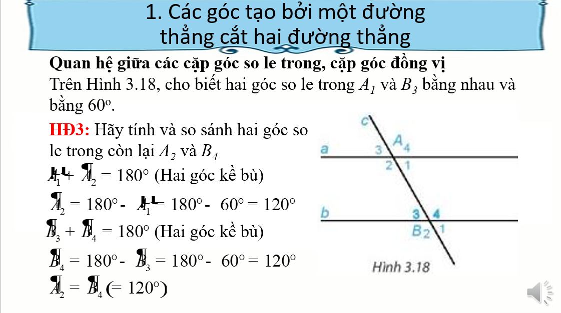 Giáo án điện tử Hai đường thẳng song song và dấu hiệu nhận biết | Bài giảng PPT Toán 7 Kết nối tri thức (ảnh 1)