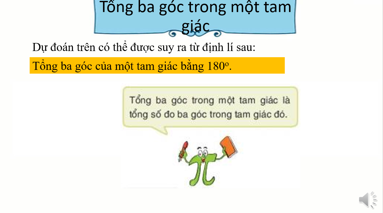 Giáo án điện tử Tổng ba góc của một tam giác | Bài giảng PPT Toán 7 Kết nối tri thức (ảnh 1)