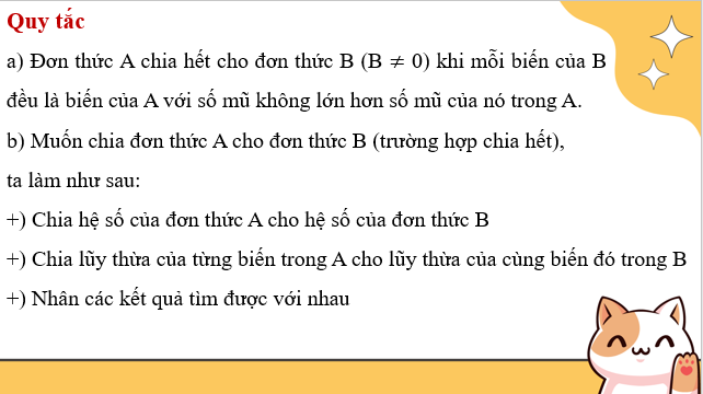 Giáo án điện tử Phép chia đa thức cho đơn thức | Bài giảng PPT Toán 8 Kết nối tri thức (ảnh 1)