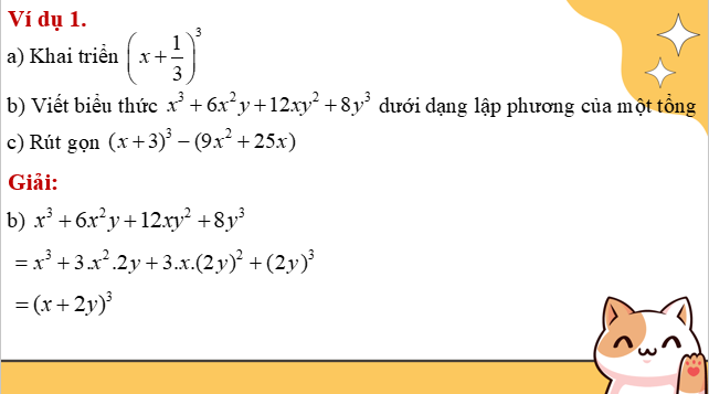 Giáo án điện tử Lập phương của một tổng. Lập phương của một hiệu | Bài giảng PPT Toán 8 Kết nối tri thức (ảnh 1)