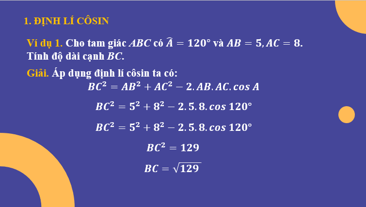 Giáo án điện tử Hệ thức lượng trong tam giác | Bài giảng PPT Toán 10 Kết nối tri thức (ảnh 1)