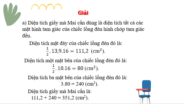 Giáo án điện tử Diện tích xung quanh và thể tích của hình chóp tam giác đều, hình chóp tứ giác đều | Bài giảng PPT Toán 8 Chân trời sáng tạo (ảnh 1)