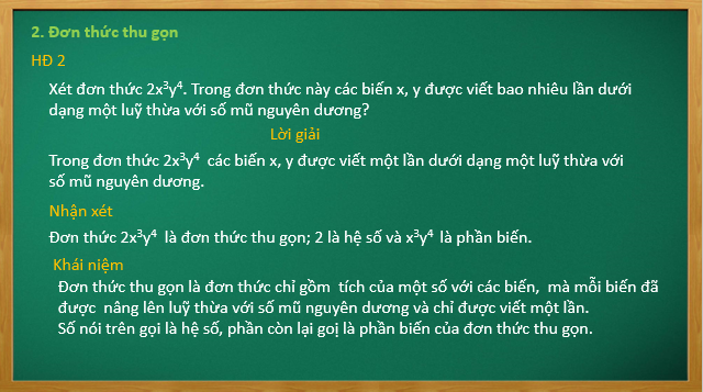 Giáo án điện tử Đơn thức nhiều biến. Đa thức nhiều biến | Bài giảng PPT Toán 8 Cánh diều (ảnh 1)