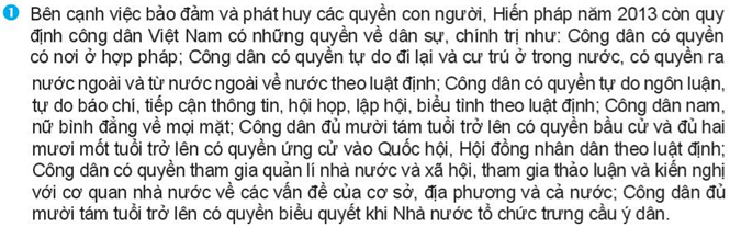 Pháp luật 10 Bài 16: Quyền con người, quyền và nghĩa vụ cơ bản của công dân trong Hiến pháp | Kết nối tri thức (ảnh 2)