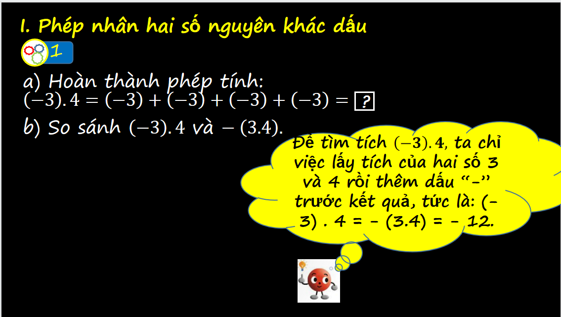 Giáo án điện tử Phép nhân các số nguyên| Bài giảng PPT Toán 6 (ảnh 1)